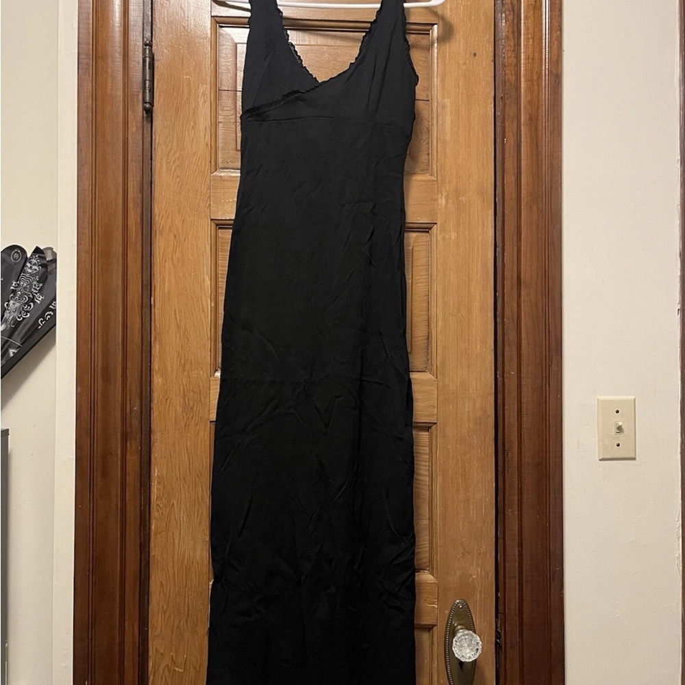 Morbid Threads Black Spaghetti Strap Sheath Maxi Dress